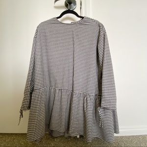 Zara plaid gingham babydoll dress